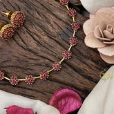 Vriksham Fancy AD Stone Designer Neckpiece-Red-G18491